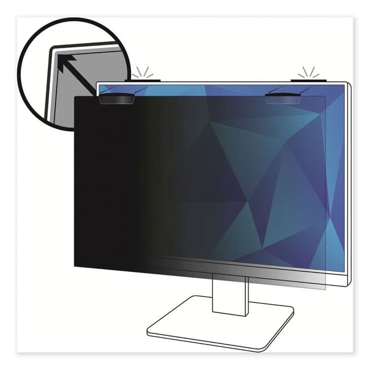 3M/COMMERCIAL TAPE DIV. COMPLY Magnetic Attach Privacy Filter for 27" Widescreen Flat Panel Monitor, 16:9 Aspect Ratio (MMMPF270W9EM) thumbnail 4