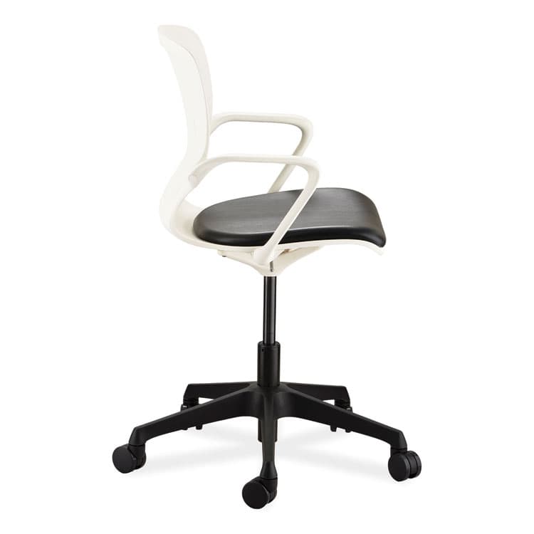 SAFCO PRODUCTS Shell Desk Chair, Supports Up to 275 lb, 17" to 20" Seat Height, Black Seat, White Back, Black/White Base (SAF7013WH) thumbnail 2