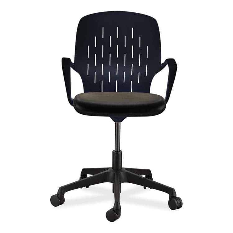 SAFCO PRODUCTS Shell Desk Chair, Supports Up to 275 lb, 17" to 20" Seat Height, Black Seat, Black Back, Black Base (SAF7013BL) thumbnail 2