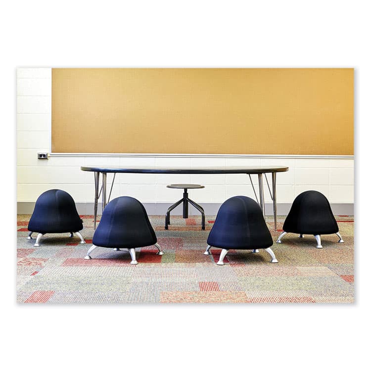 SAFCO PRODUCTS Diesel Low Base Stool, Backless, Supports Up to 250 lb, 16" to 22" Seat Height, Black Seat, Pewter Base (SAF6669) thumbnail 3