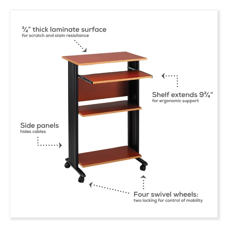 SAFCO PRODUCTS Muv Standing Desk, 29.5" x 22" x 45", Cherry (SAF1923CY) thumbnail 4
