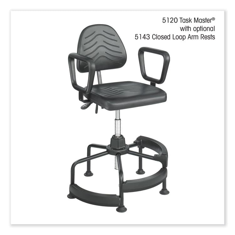 SAFCO PRODUCTS Task Master Deluxe Industrial Chair, Supports Up to 250 lb, 17" to 35" Seat Height, Black (SAF5120) thumbnail 4