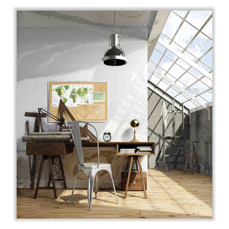 GHENT MANUFACTURING, Natural Cork Bulletin Board with Wood Frame, 60.5" x 36.5", Tan Surface, Oak Finished Wood Frame (GHEWK35) thumbnail 2