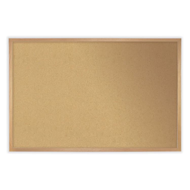 GHENT MANUFACTURING, Natural Cork Bulletin Board with Wood Frame, 48.5" x 48.5", Tan Surface, Oak Finished Wood Frame (GHEWK44)
