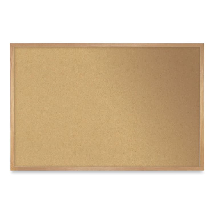 GHENT MANUFACTURING, Natural Cork Bulletin Board with Wood Frame, 60.5" x 36.5", Tan Surface, Oak Finished Wood Frame (GHEWK35)