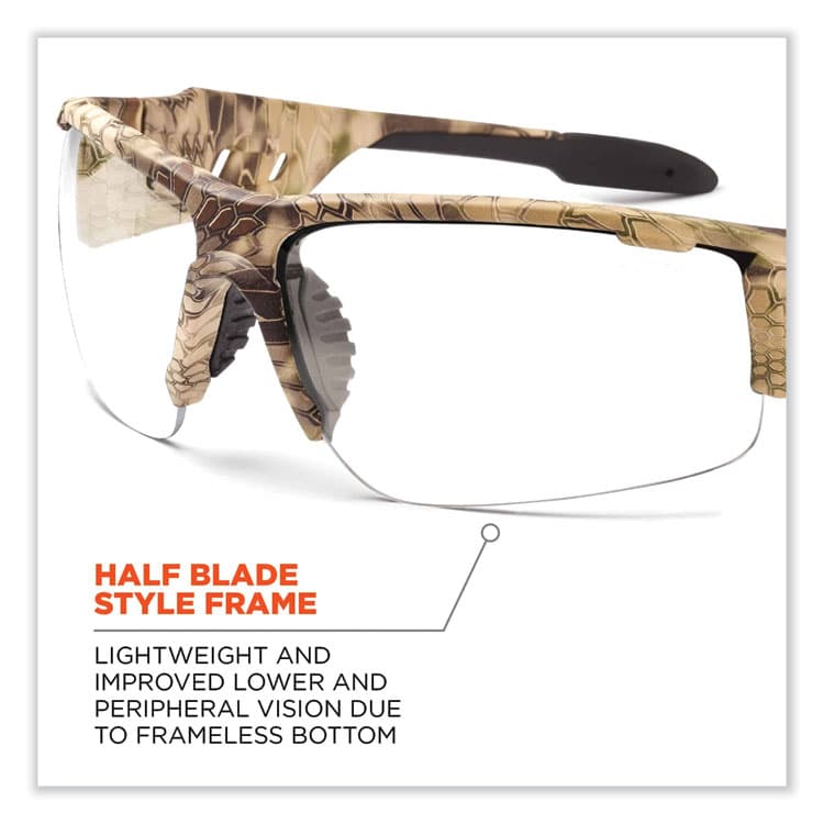ERGODYNE CORPORATION Skullerz Dagr Safety Glasses, Kryptek Highlander Half Frame, Clear Single Lens (EGO52300) thumbnail 2