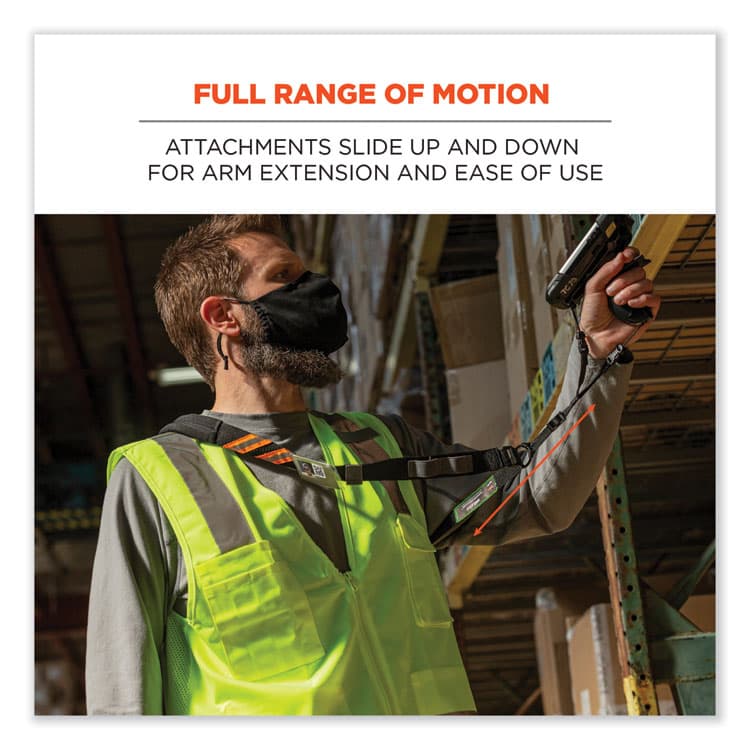 ERGODYNE CORPORATION Squids 3137 Padded Barcode Scanner Lanyard Sling, 49" to 60" Long, Black (EGO19177) thumbnail 2