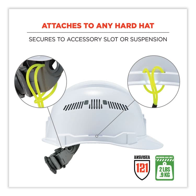 ERGODYNE CORPORATION Squids 3157 Coiled Lanyard with Buckle, 2 lb Max Working Capacity, 12" to 48" Long, Lime (EGO19157) thumbnail 2