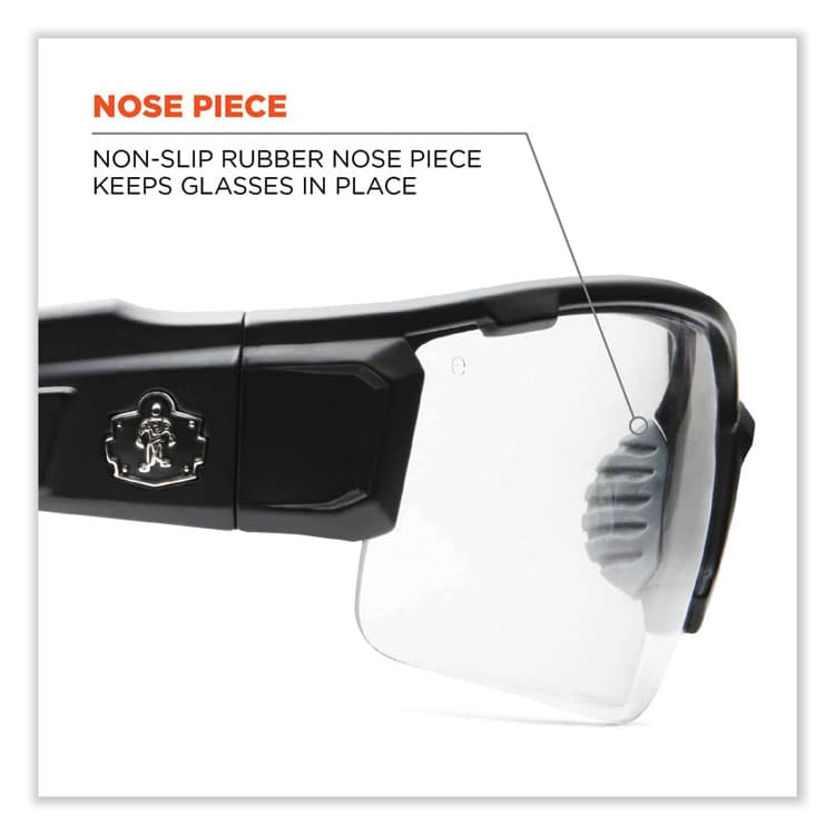 ERGODYNE CORPORATION Skullerz Dagr Safety Glasses, Matte Black Half Frame, Clear Single Anti-Fog Lens (EGO52403) thumbnail 2
