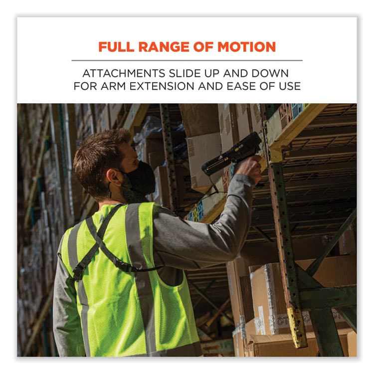 ERGODYNE CORPORATION Squids 3132 Barcode Scanner Lanyard Harness, X-Large: 23" Arm Strap, 46" Lanyard Strap, Black (EGO19170) thumbnail 2