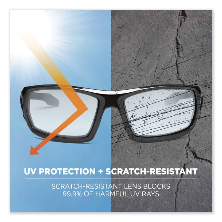 ERGODYNE CORPORATION Skullerz Odin Safety Glasses, Fog-Off Technology, Black Full Frame, Clear Dual I/O Lens (EGO50083) thumbnail 2