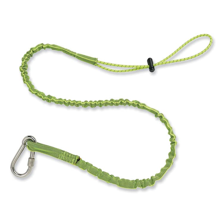 ERGODYNE CORPORATION Squids 3101 Lanyard with Stainless Steel Carabiner + Cinch-Loop, 15 lb Max Working Capacity, 42" to 54" Long, Lime (EGO19017)