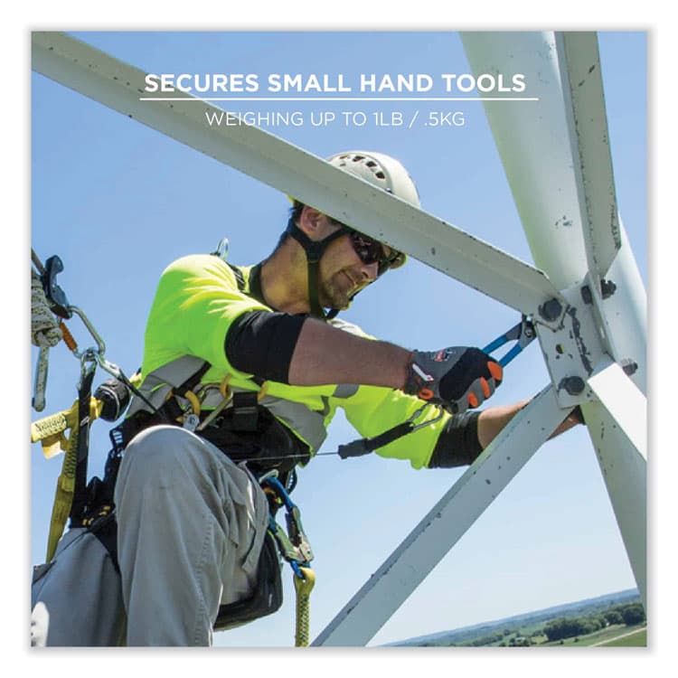 ERGODYNE CORPORATION Squids 3000 Retractable Tool Lanyard with Carabiner Anchor, 1 lb Working Capacity, 48" Long, Black (EGO19300) thumbnail 2