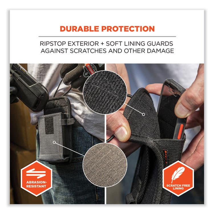 ERGODYNE CORPORATION Squids 5542 Phone Style Scanner Holster with Belt Loop, Small, 1 Compartment, 3.75 x 1 x 6.5, Polyester, Black (EGO19191) thumbnail 2