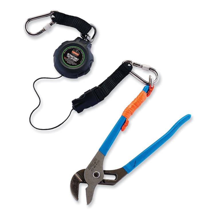 ERGODYNE CORPORATION Squids 3000 Retractable Tool Lanyard with Carabiner Anchor, 1 lb Working Capacity, 48" Long, Black (EGO19300) thumbnail 3