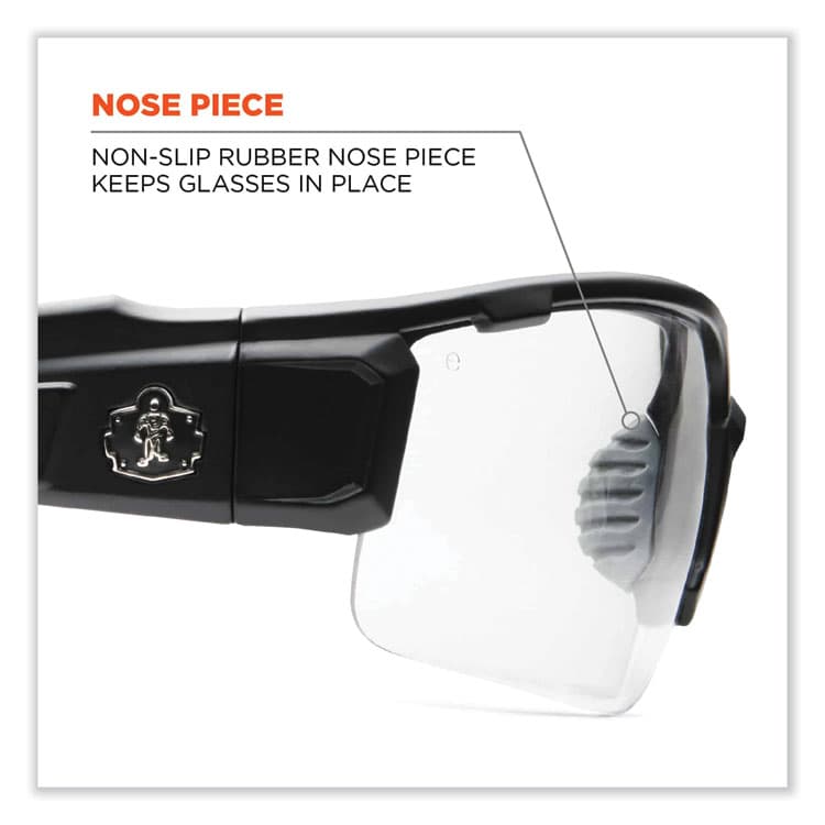 ERGODYNE CORPORATION Skullerz Dagr Safety Glasses, Matte Gray Half Frame, Clear Single Anti-Fog Lens (EGO52103) thumbnail 3