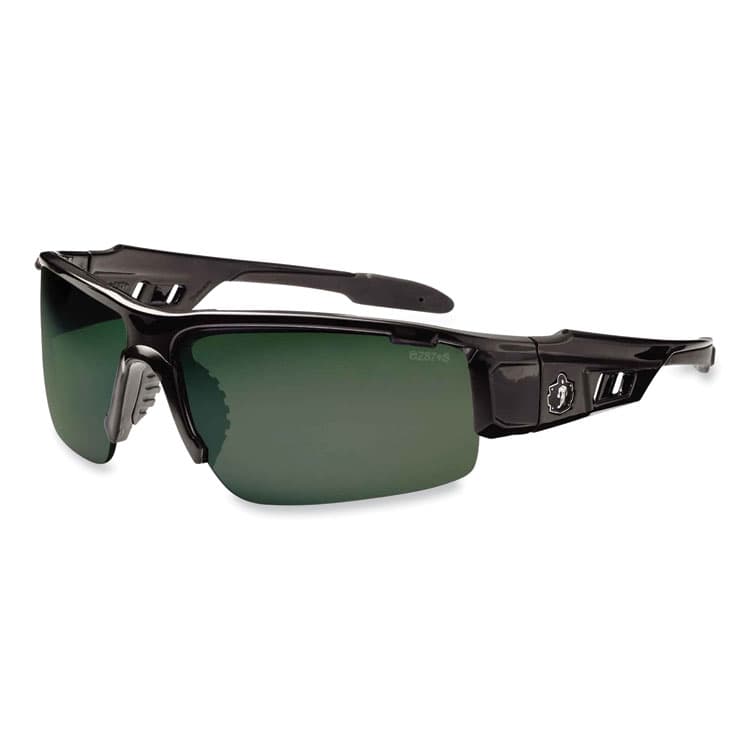 ERGODYNE CORPORATION Skullerz Dagr Safety Glasses, Black Half Frame, Polarized G15 Green Shade 3 VLT Single Lens (EGO52071)
