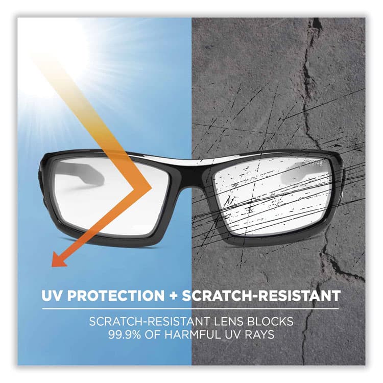 ERGODYNE CORPORATION Skullerz Odin Safety Glasses, Black Full Frame, Mirrored Blue Dual Lens (EGO50092) thumbnail 3