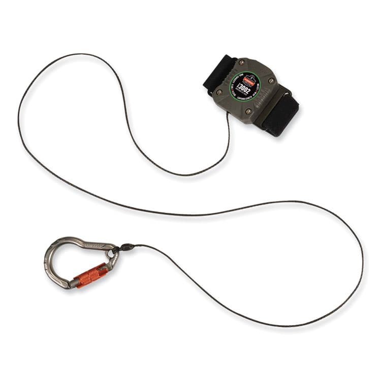 ERGODYNE CORPORATION Squids 3002 Retractable Lanyard with Carabiner + Belt-Loop Anchor, 2 lb Max Working Capacity, 6" to 48" Long, Gray (EGO19302) thumbnail 3