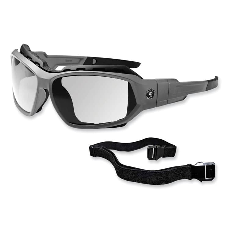 ERGODYNE CORPORATION Skullerz Loki Safety Glasses/Goggles, Matte Gray Full Frame, Clear Dual Anti-Fog Lens (EGO56103) thumbnail 4