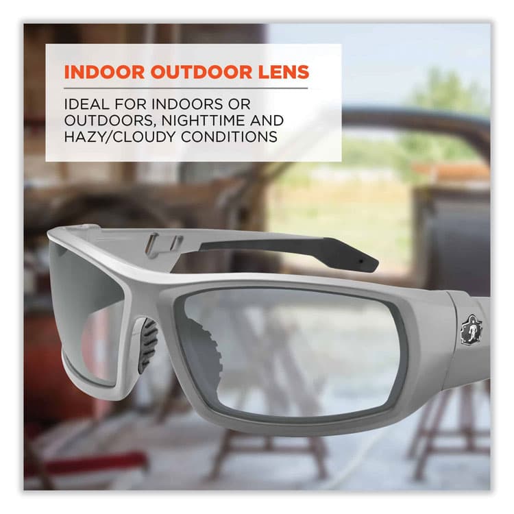 ERGODYNE CORPORATION Skullerz Odin Safety Glasses, Matte Gray Full Frame, Clear Dual I/O Lens (EGO50180) thumbnail 3