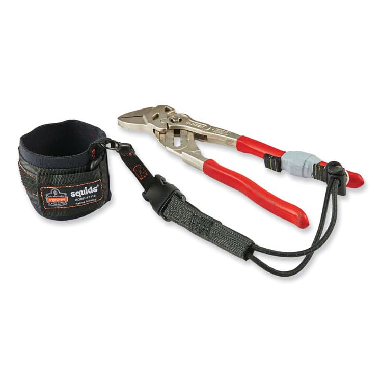 ERGODYNE CORPORATION Squids 3116 Pull-On Wrist Lanyard with Buckle, 3 lb Max Working Capacity, 7.5" Long, Black (EGO19057) thumbnail 2