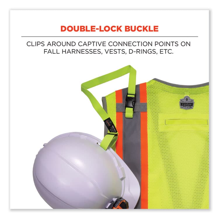 ERGODYNE CORPORATION Squids 3150 Elastic Lanyard with Buckle, 2 lb Max Working Capacity, 18" to 48" Long, Lime (EGO19150) thumbnail 2