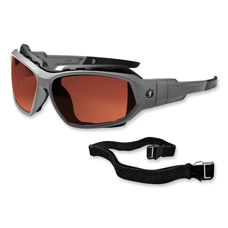 ERGODYNE CORPORATION Skullerz Loki Safety Glasses/Goggles, Matte Gray Full Frame, Polarized Copper Dual Lens (EGO56121) thumbnail 3