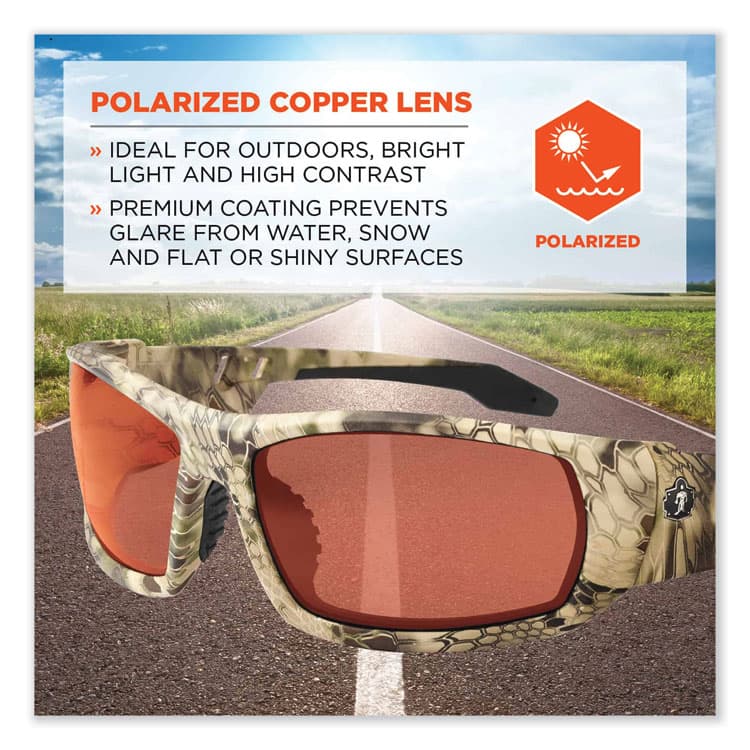 ERGODYNE CORPORATION Skullerz Odin Safety Glasses, Kryptek Highlander Full Frame, Polarized Copper Dual Lens (EGO50321) thumbnail 3