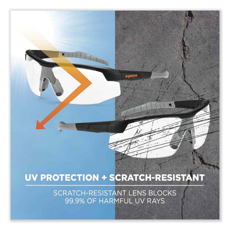 ERGODYNE CORPORATION Skullerz Skoll Safety Glasses, Matte Black Half Frame, Clear Single Lens (EGO59000) thumbnail 3