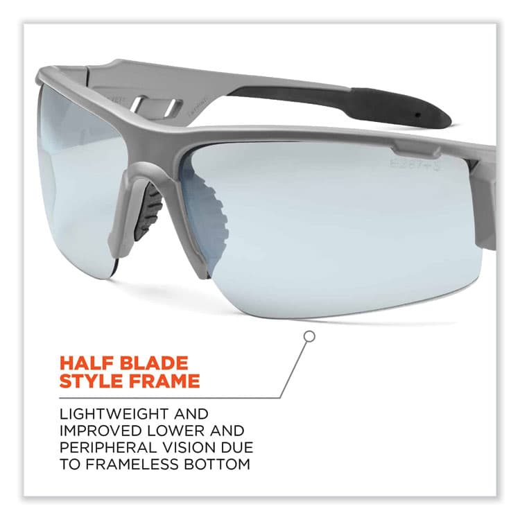 ERGODYNE CORPORATION Skullerz Dagr Safety Glasses, Matte Gray Half Frame, Clear Single I/O Lens (EGO52180) thumbnail 3