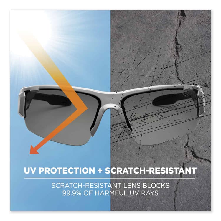 ERGODYNE CORPORATION Skullerz Dagr Safety Glasses, Matte Gray Half Frame, Polarized Smoke Single Lens (EGO52131) thumbnail 3