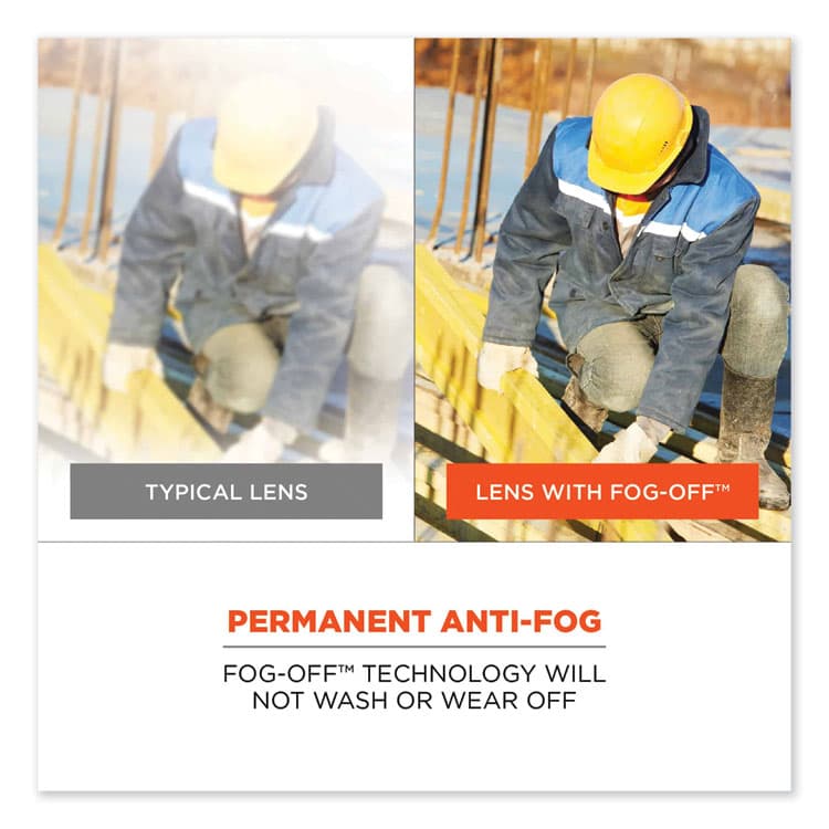 ERGODYNE CORPORATION Skullerz Dagr Safety Glasses, Black Half Frame, Clear Single Anti-Fog I/O Lens (EGO52083) thumbnail 4