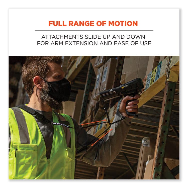 ERGODYNE CORPORATION Squids 3134 Barcode Scanner Lanyard Sling, 28" to 66" Long, Black (EGO19166) thumbnail 4