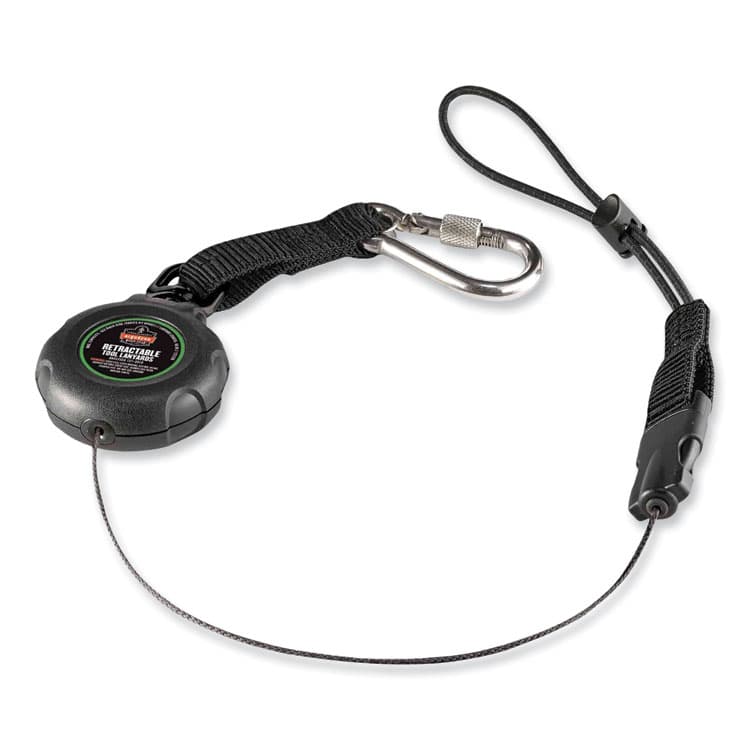 ERGODYNE CORPORATION Squids 3001 Retractable Tool Lanyard with Choking-Loop Tool Tether + Carabiner Anchor, 2 lb Max Working Capacity, 48" Long (EGO19301)