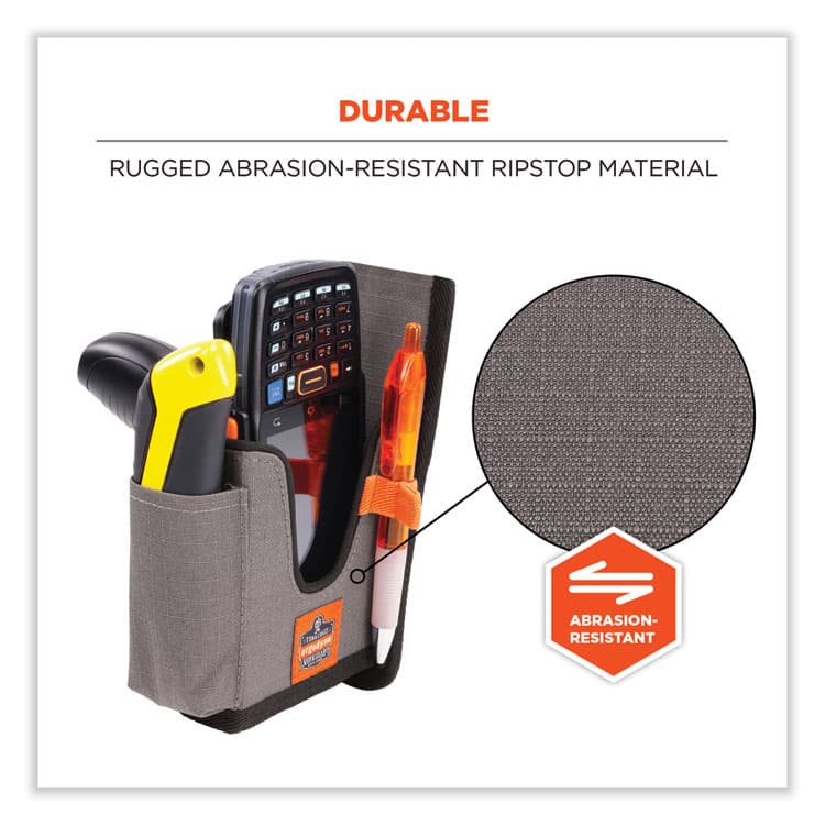 ERGODYNE CORPORATION Squids 5540 Handheld Barcode Scanner Holster with Belt Loop, Small, 2.75 x 3.5 x 7.3, Polyester, Gray (EGO19180) thumbnail 2