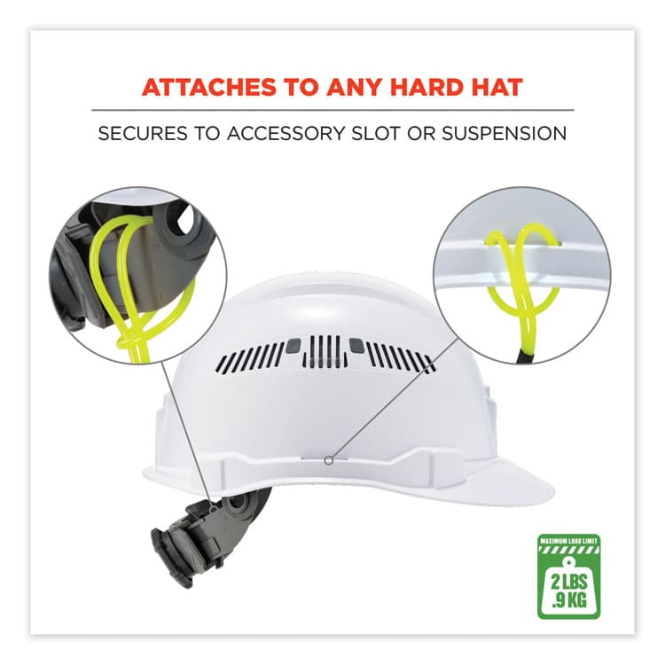 ERGODYNE CORPORATION Squids 3158 Coiled Lanyard with Clamp, 2 lb Max Working Capacity, 12" to 48" Long, Lime (EGO19159) thumbnail 4