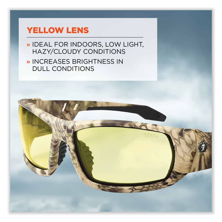 ERGODYNE CORPORATION Skullerz Odin Safety Glasses, Kryptek Highlander Full Frame, Yellow Dual Lens (EGO50350) thumbnail 2