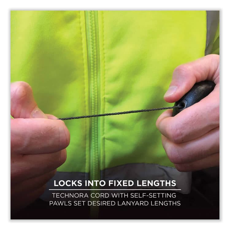 ERGODYNE CORPORATION Squids 3000 Retractable Tool Lanyard with Carabiner Anchor, 1 lb Working Capacity, 48" Long, Black (EGO19300) thumbnail 4