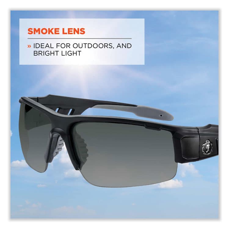 ERGODYNE CORPORATION Skullerz Dagr Safety Glasses, Matte Black Half Frame, Smoke Single Anti-Fog Lens (EGO52433) thumbnail 4