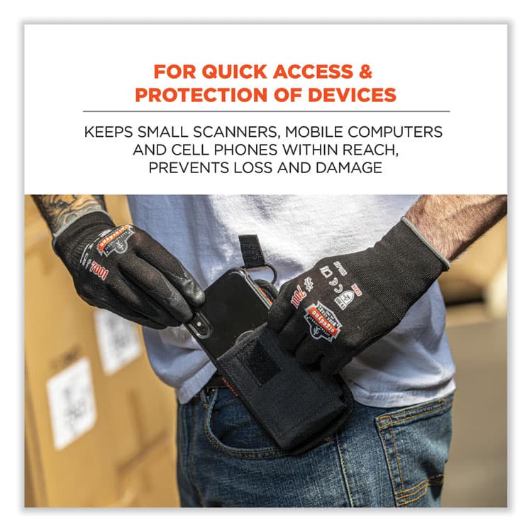 ERGODYNE CORPORATION Squids 5542 Phone Style Scanner Holster with Belt Loop, Small, 1 Compartment, 3.75 x 1 x 6.5, Polyester, Black (EGO19191) thumbnail 3