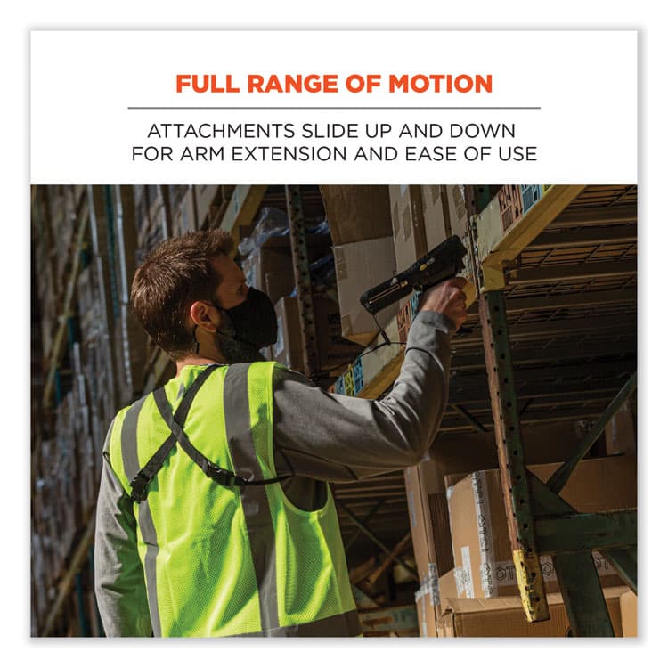 ERGODYNE CORPORATION Squids 3132 Barcode Scanner Lanyard Harness, Large: 20" Arm Strap, 43" Long Lanyard Strap, Black (EGO19164) thumbnail 4