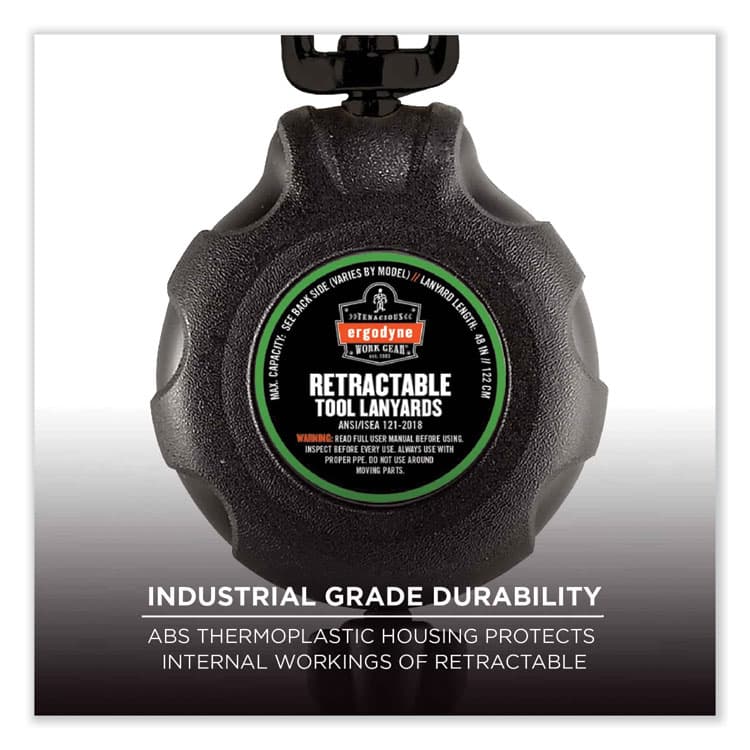 ERGODYNE CORPORATION Squids 3001 Retractable Tool Lanyard with Choking-Loop Tool Tether + Carabiner Anchor, 2 lb Max Working Capacity, 48" Long (EGO19301) thumbnail 4