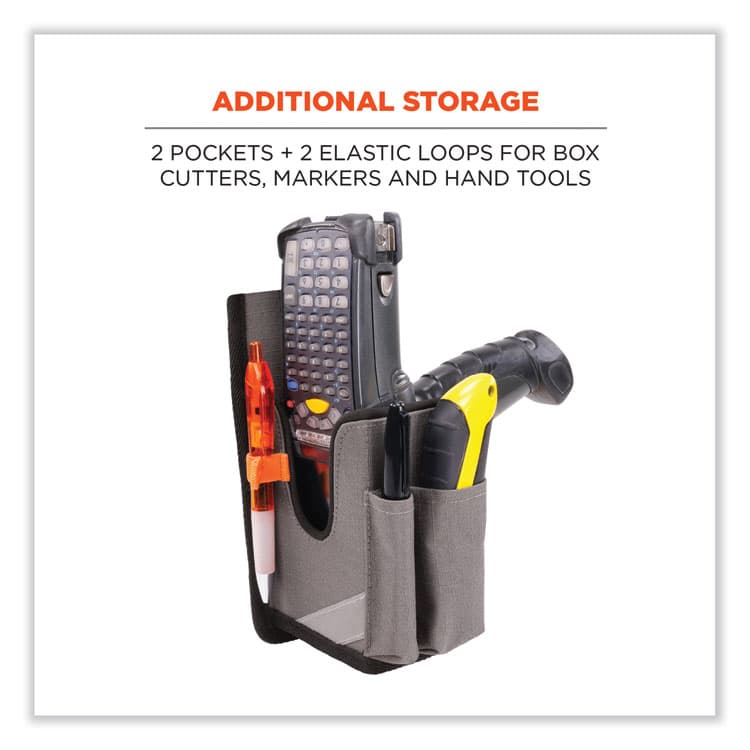 ERGODYNE CORPORATION Squids 5540 Handheld Barcode Scanner Holster with Belt Loop, Large, 2.75 x 3.5 x 8, Polyester, Gray (EGO19181) thumbnail 4