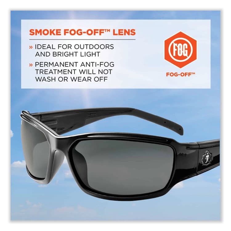 ERGODYNE CORPORATION Skullerz Thor Safety Glasses, Black Full Frame, Smoke Dual Anti-Fog Lens (EGO51033) thumbnail 3