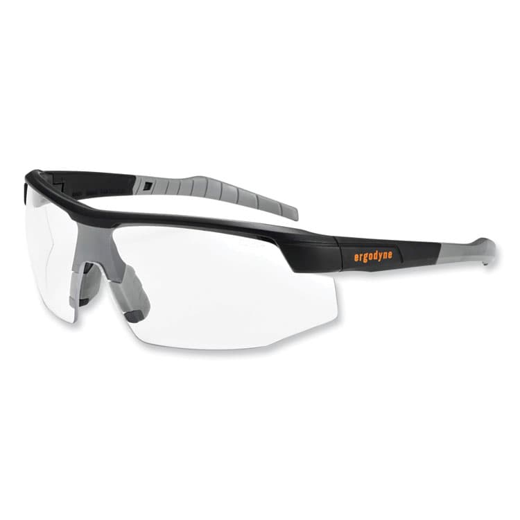 ERGODYNE CORPORATION Skullerz Skoll Safety Glasses, Fog-Off Technology, Matte Black Half Frame, Clear Single Lens (EGO59003)
