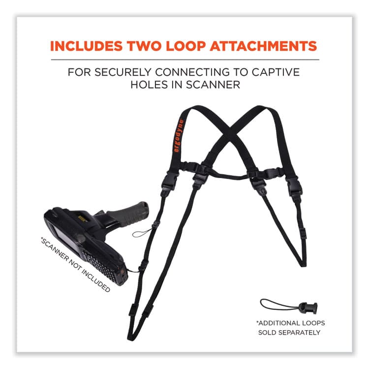 ERGODYNE CORPORATION Squids 3132 Barcode Scanner Lanyard Harness, Small: 13" Arm Strap, 32" Long Lanyard Strap, Black (EGO19163) thumbnail 4
