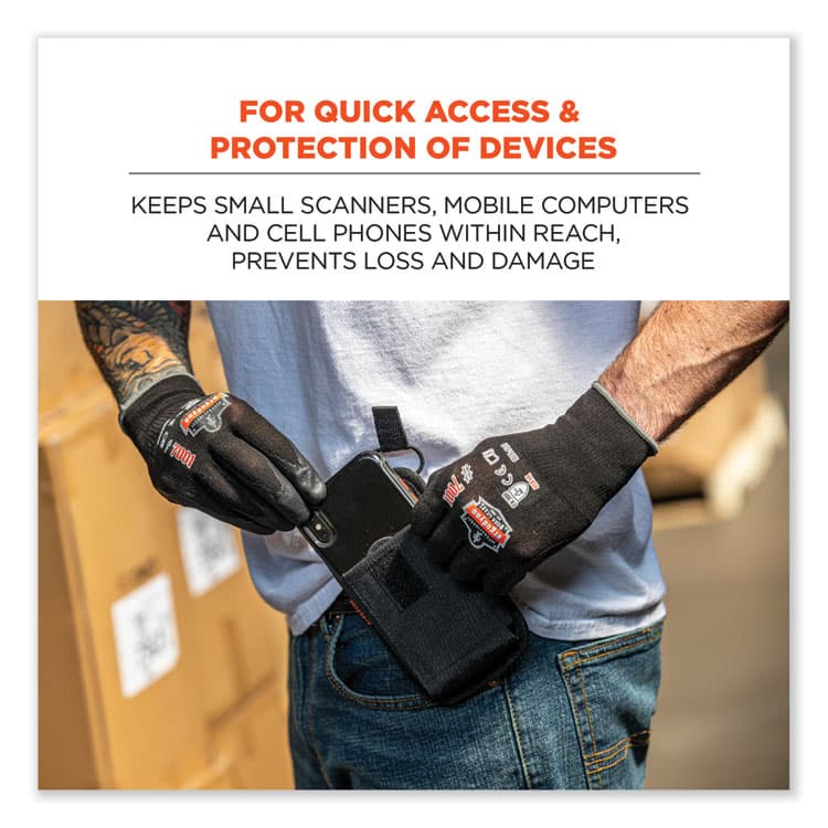 ERGODYNE CORPORATION Squids 5544 Phone Style Scanner Holster with Belt Clip and Loops, 1 Compartment, 3.75 x 1.25 x 6.5, Gray (EGO19187) thumbnail 4