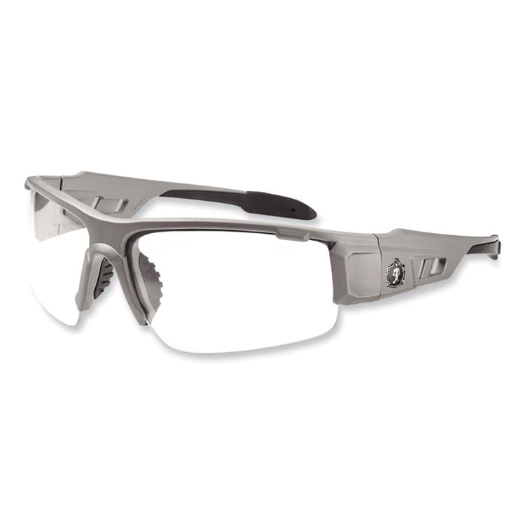 ERGODYNE CORPORATION Skullerz Dagr Safety Glasses, Matte Gray Half Frame, Clear Single Anti-Fog Lens (EGO52103)