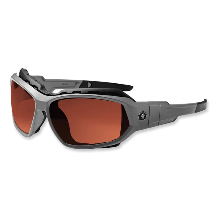 ERGODYNE CORPORATION Skullerz Loki Safety Glasses/Goggles, Matte Gray Full Frame, Polarized Copper Dual Lens (EGO56121)